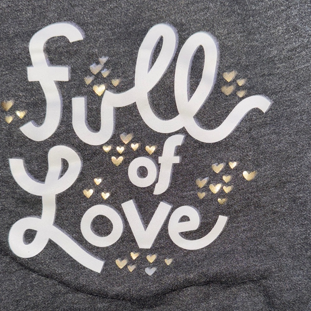 Full of Love Kids Charcoal Gray Sweatshirt size 5t - Picture 3 of 4